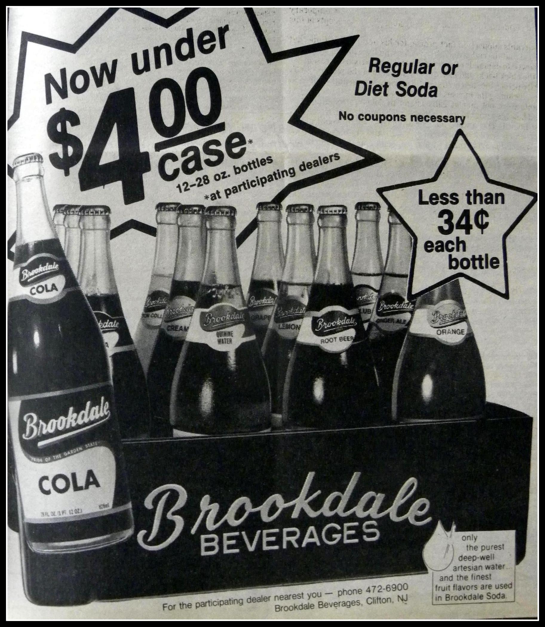 Brookdale Soda ad, captured by Bobby Cole