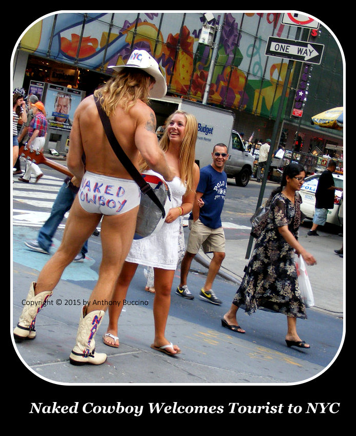 Naked Cowboy Welcomes Blonde Tourise - Anthony Buccino photo
