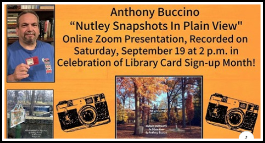 Nutley Snapshots in Plain View, Photography, book discussion by Anthony Buccino