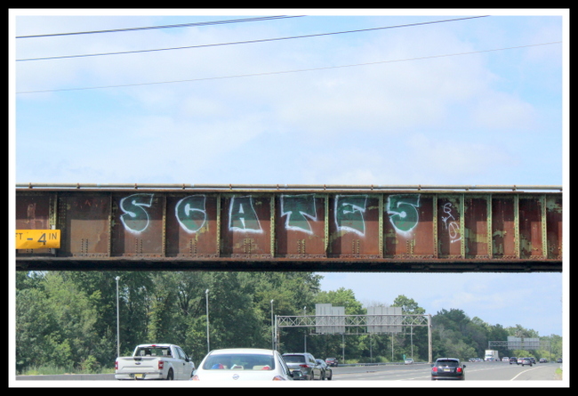 Interstate 80, railroad trestle, graffiti, NJ Road Trip: On The Road Again, July 2023,  A Buccino 