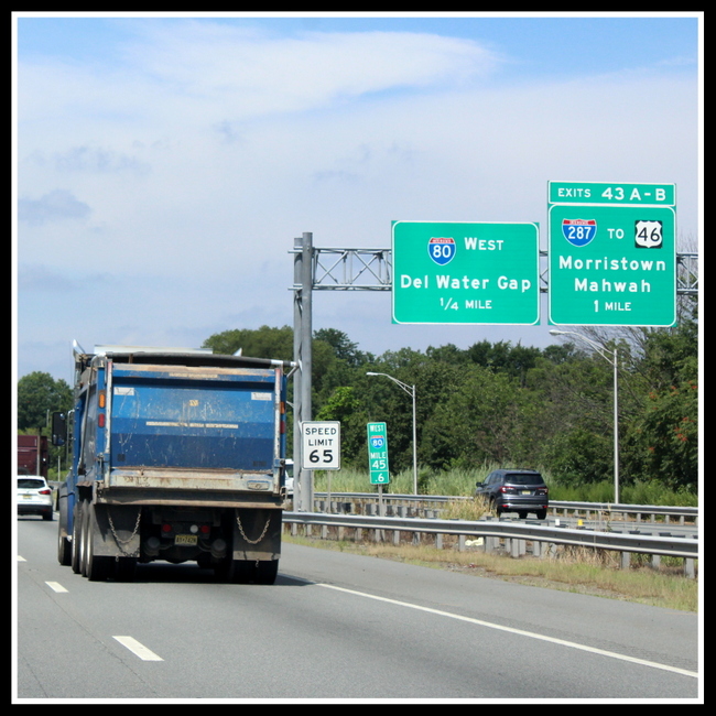 Interstate 80, dump truck, NJ Road Trip: On The Road Again, July 2023,  A Buccino 
