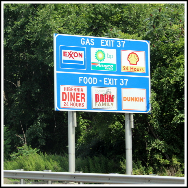 Hibernia Diner, Dunkin, Barn Family, Exxon, Shell, bp, Northwest NJ Road Signs,  Anthony Buccino 