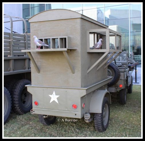 Restored WWII mobile homing pigeon carrier. U.S. Freedom Pavilion: The Boeing Center
