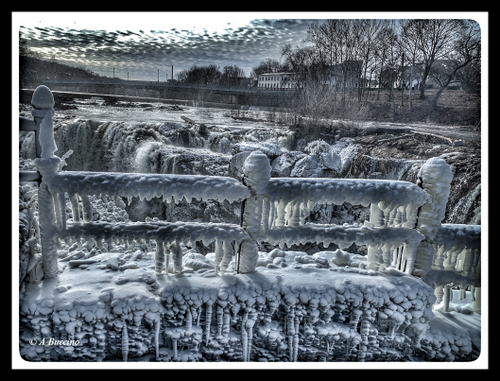 Cold Railings, Art in Ice, Paterson Great Falls, © A Buccino