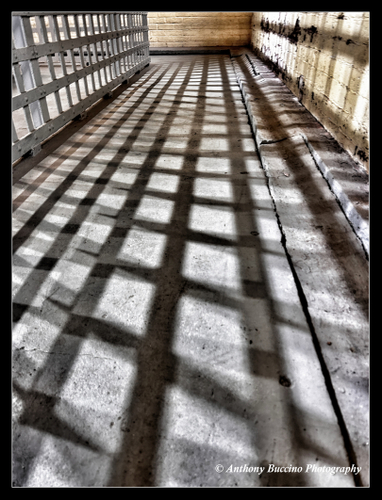 Leading lines and Shadows. Fort Hancock Museum jail at Sandy Hook NJ by Anthony Buccino, May 2024