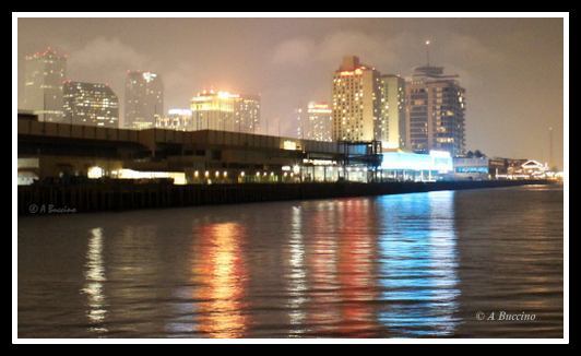 Mississippi River, NOLA Skyline, New Orleans, Night Photography, © Anthony Buccino
