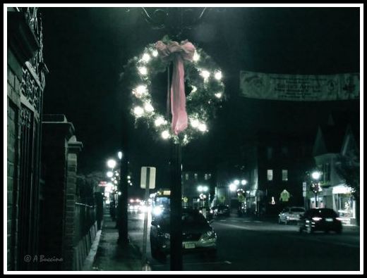 Street photo, Christmas, Nutley NJ, Night Photography, © Anthony Buccino