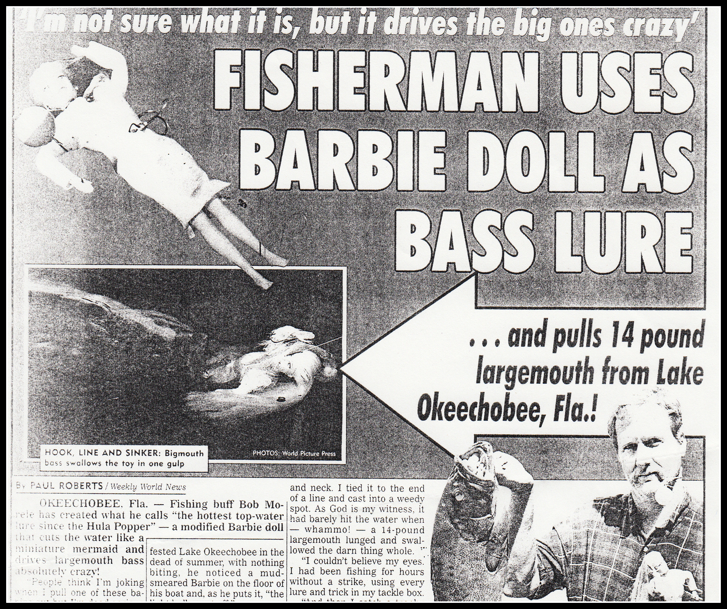 Weekly World News says Barbie used to catch fish!